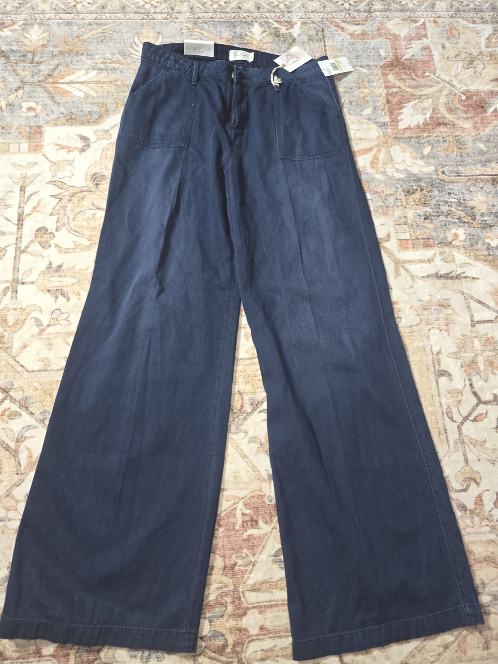 Jessica Simpson Navy Wide-Leg Trousers